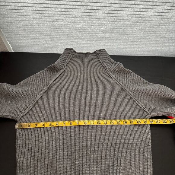 Gray Turtleneck Sweater with Red Heart Patches - Picture 13 of 15